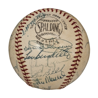 1957 National League All Star Team Signed N.L. Baseball With 31 Signatures Including Aaron, Musial, Mathews, Spahn, Robinson and Banks (PSA/DNA)